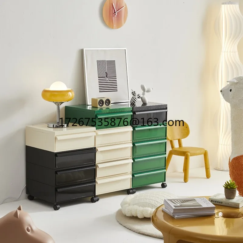 

Шкафчик Простая пластиковая прикроватная тумбочка Гостиная Приставной шкаф для спальни Передвижной небольшой приставной столик