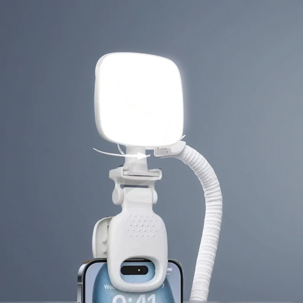 

Мини-светодиодный светильник с клипсой — 3-цветная регулируемая яркость для телефона DSLR и видео на ноутбуке