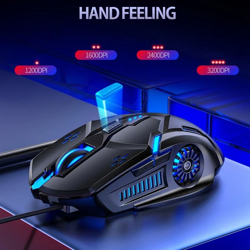 G5 Mute Wired Mouse Six Keys Luminous Game E-Sports Machinery Computer Accessories Cross-Border Delivery
