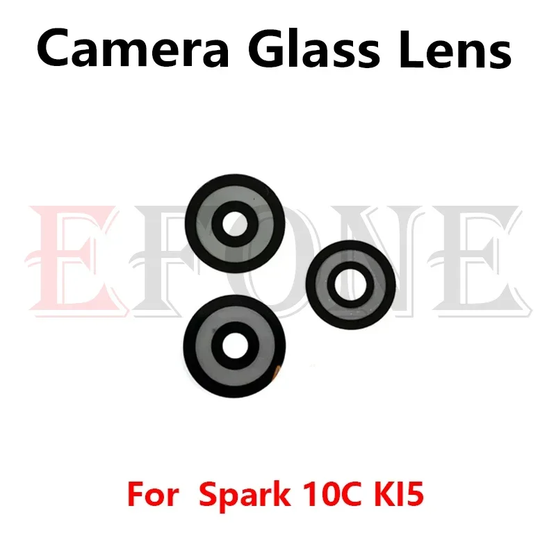 Para tecno faísca 20 10 9 8p 8c 7 pro plus 10c 9t 7t kj5 ki5q kh7 ki5k kg7 vidro da câmera traseira traseira com adesivo