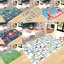 Flannel Carpet Musical Notes Road Patterns Floor Rugs Crawling Mats Urban Traffic Prints Living Room Games Rug Baby Play Mat