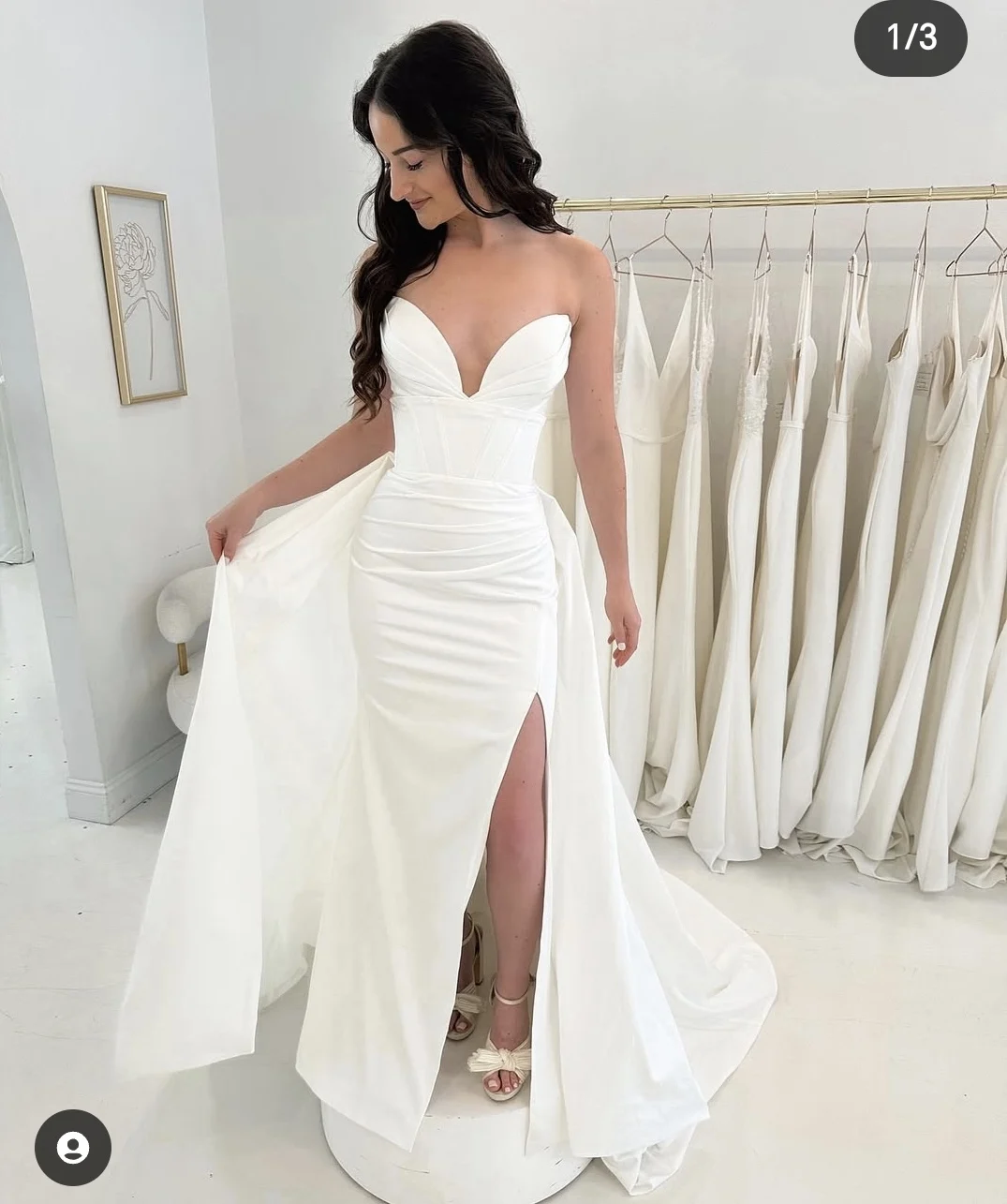 

Wedding Dress for Women 2025 Mermaid Side Slit Floor Length Bridal Gowns Soft Satin Elegant свадебное платье Simple Sleeveless