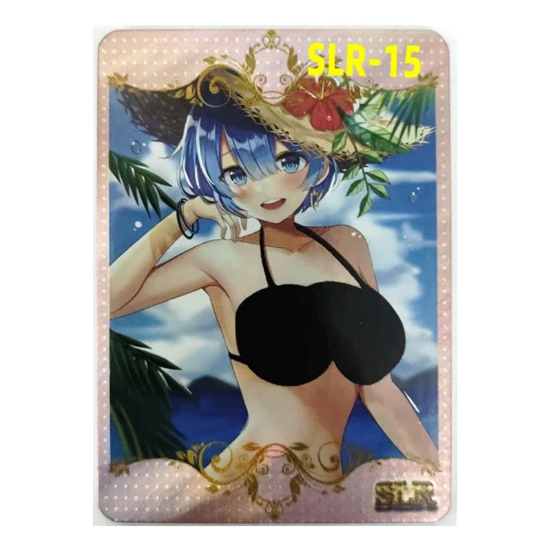 Anime Goddess Story Rare SLR Warm Reflective Flash Cards Rem Ganyu Hu Tao Yae Miko Toys for boys Collectible Cards Birthday Gift