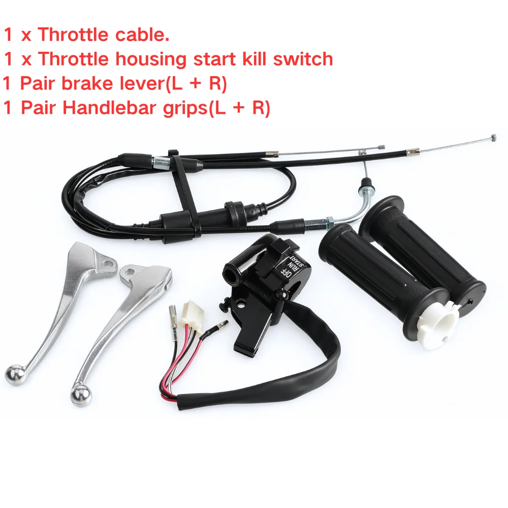Throttle Housing Cable Start Switch Handle Grips Brake Lever Kit Fit Yamaha PW50 PY50 Peewee Y-Zinger 50cc Dirt Bike