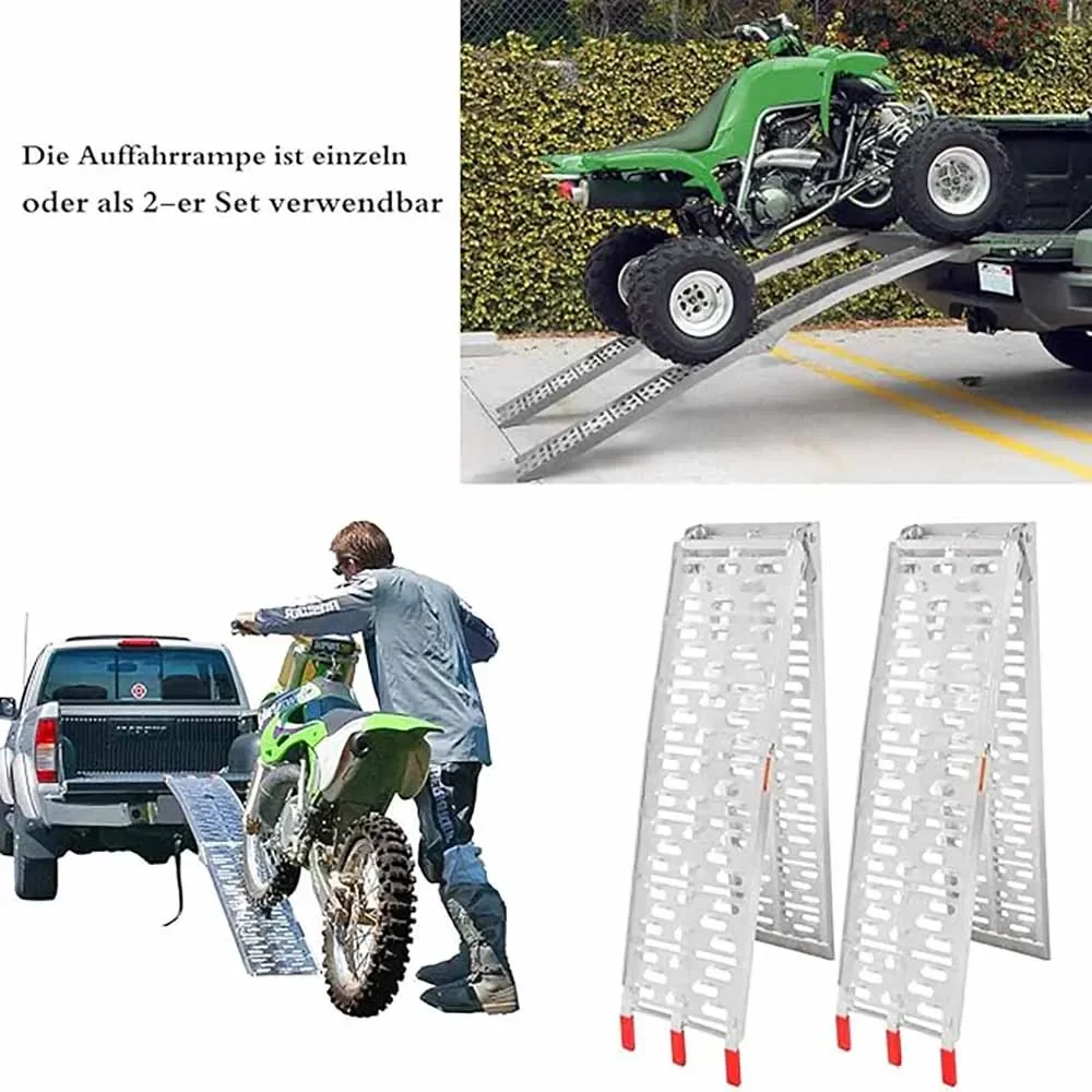 1pc Aluminum Car Ladder Pickup Truck Loading Ramps Portable 7.5 FT Capacity Motorcycle Ramps for Car