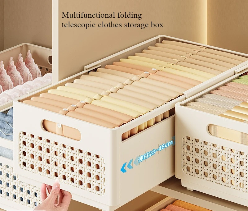 

Expandable Storage Box - Large Capacity Drawer Organizer for Clothes/Toys, Foldable Desktop Bin with Dividers, Home Use