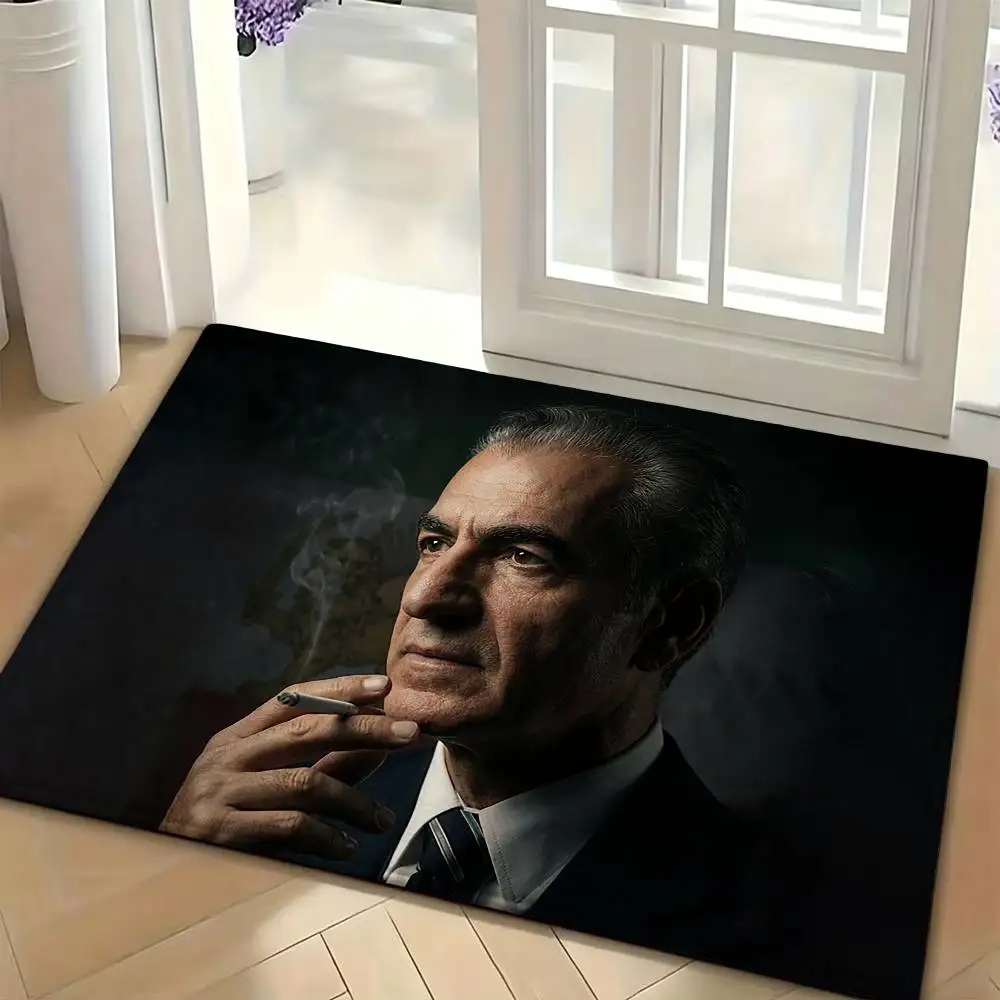 Mohammad R-Reza Pahlavi Iran Floor Mat Soft Non Slip for Entry Door Bathroom Indoor Home Decorative Carpet
