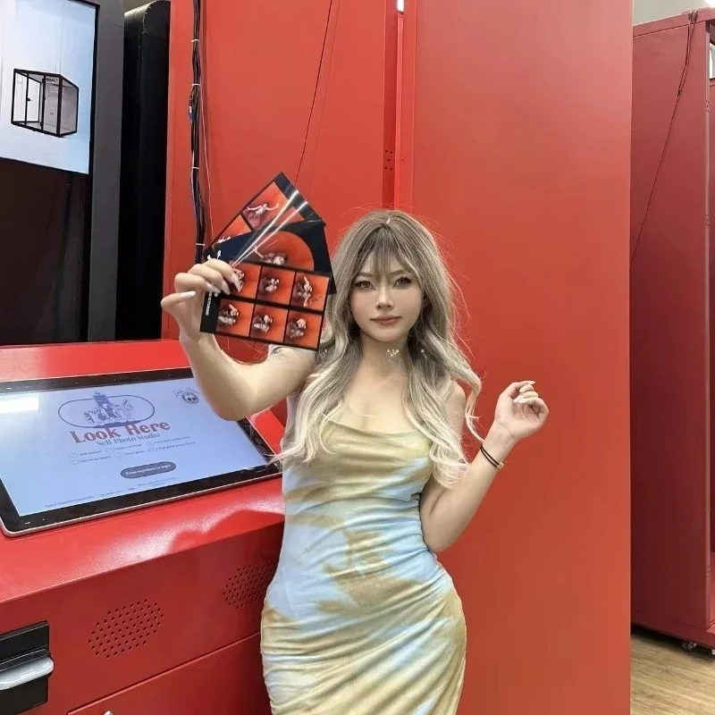 Customized Digital Selfie Passport ID Photo Kiosk Vending Machine Portable Photo Booth For Wedding Event Commercial Rental