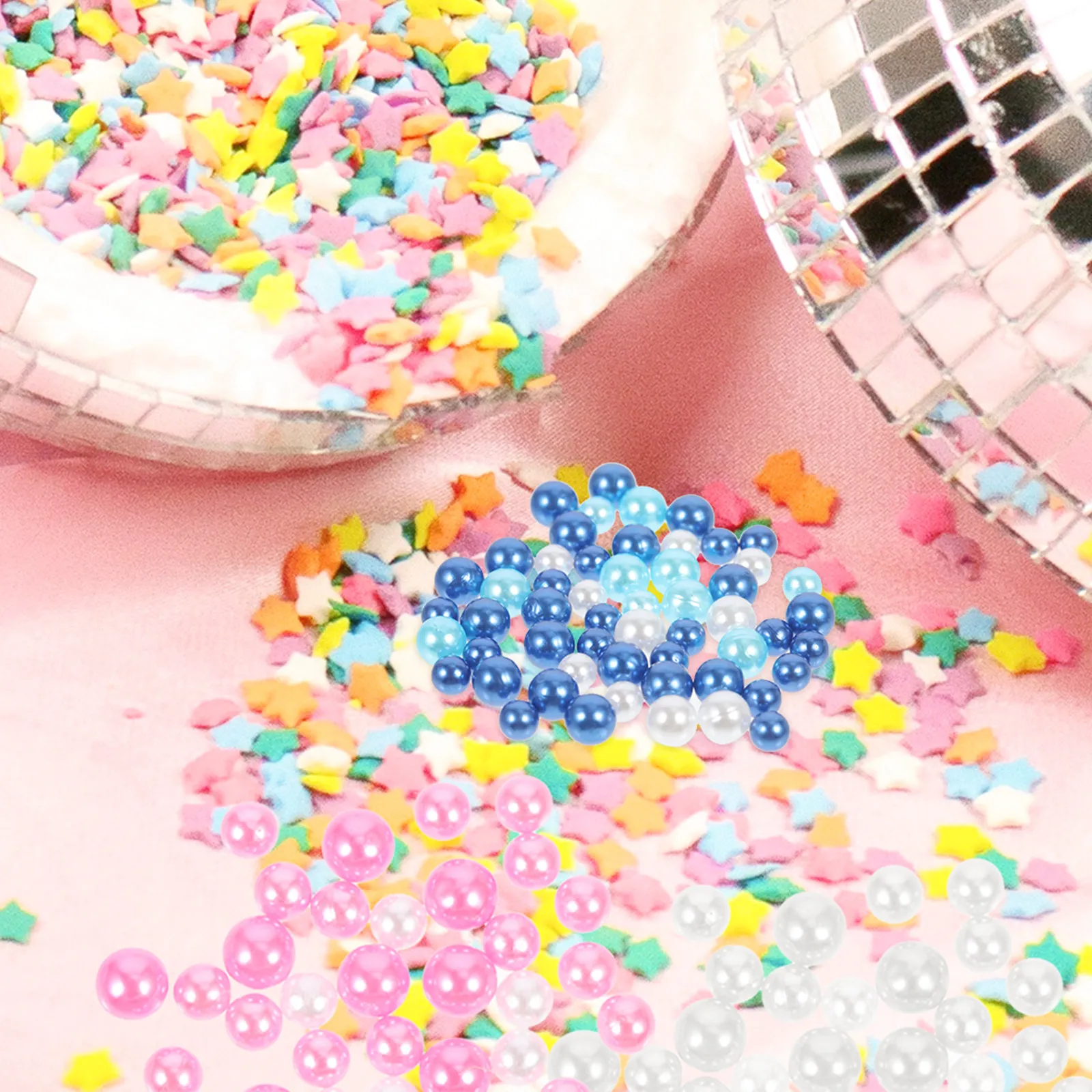 3 Bolsas de Perlas Artificiales sin Perforar, Decoración para Jarrones, Rellenos para el Hogar, Bodas, Manualidades, Joyería, Decoración de Mesa