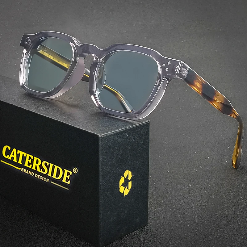 CATERSIDE nowe Retro Punk męskie okulary przeciwsłoneczne kwadratowe spersonalizowane okulary designerskie damskie modne okulary biznesowe na imprezę festiwal prezent