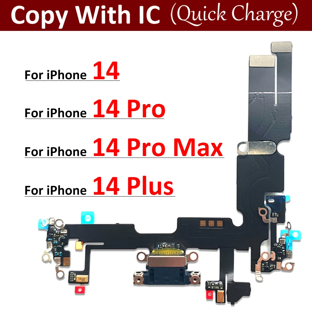 New For iPhone 14 Pro Max Plus USB Charging Port Dock Charger Connector Board With Microphone Flex Cable