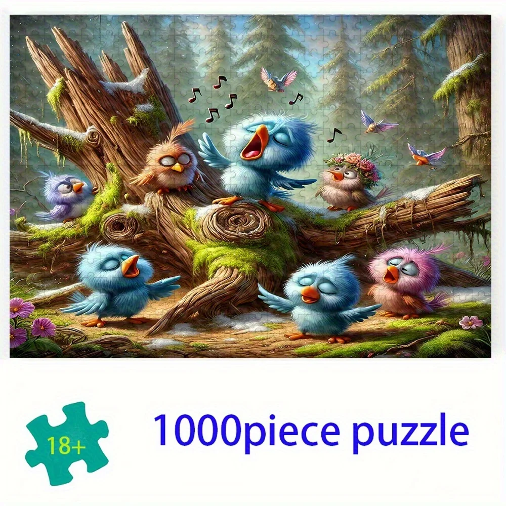 จิ๊กซอว์ภาพนกน้อยร้องเพลงในป่า ของเล่นเสริมสร้างสติปัญญา สำหรับผู้ใหญ่ แนวแฟนตาซี ตกแต่งบ้าน ของเล่นเสริมทักษะ
