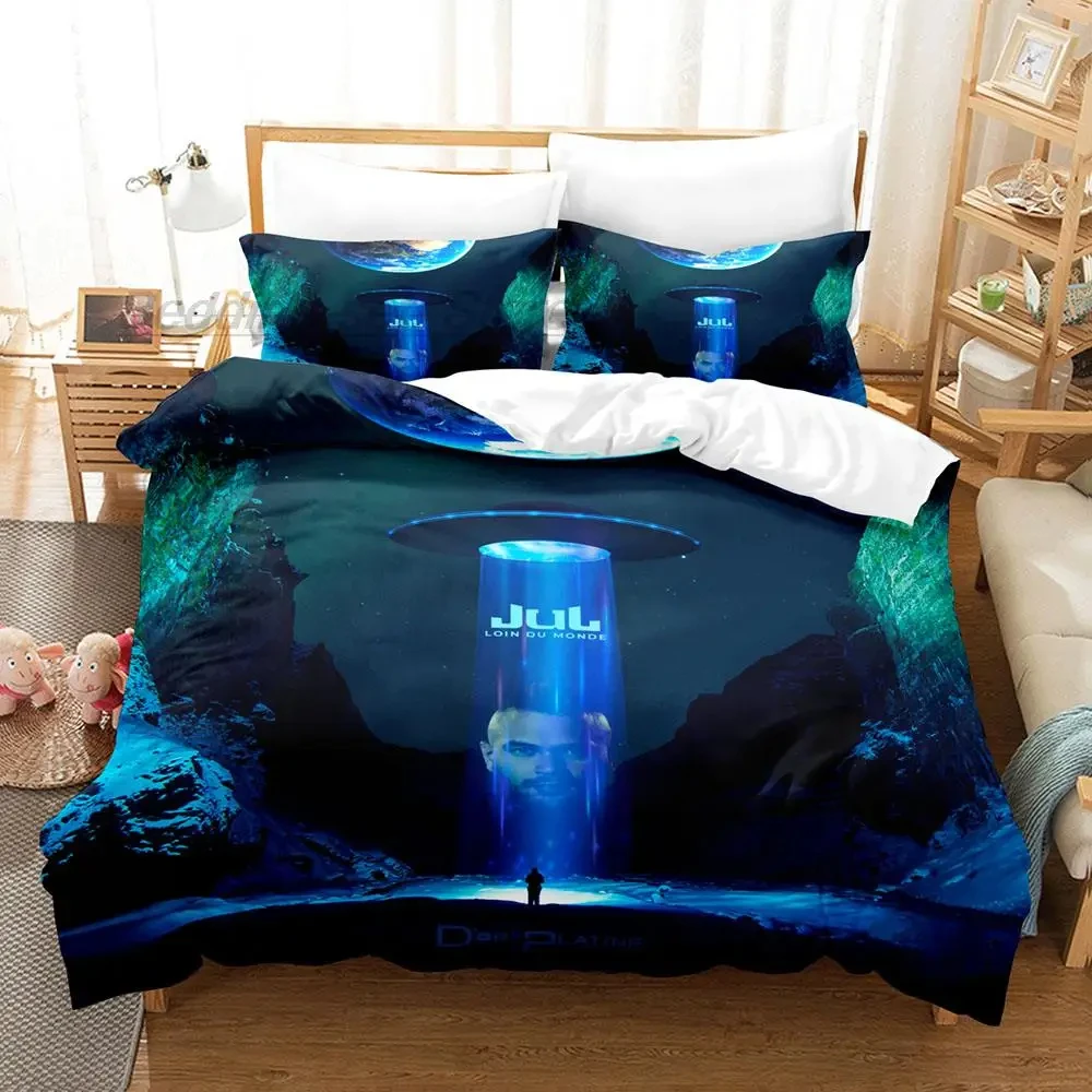 3D Print JuL Rapper Bedding Set Double Twin King Duvet Cover Comforter Pillowcase Boys Girls Adults Bedroom