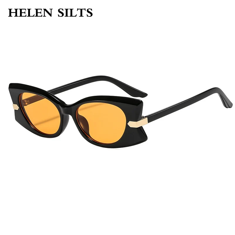 

Fashion Cat Eye Sunglasses UV400 Retro Shades for Women Men Trending Black Tea Lens Sun Glasses