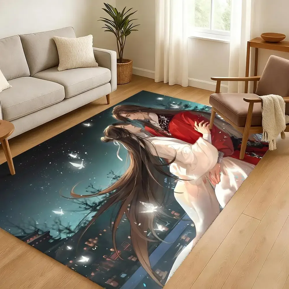 Tian Guan Ci Fu H-Heaven Official Blessing Absorbent Non-Slip Floor Mat Flannel Rug Bedroom Living Room Door Mat Home Decor