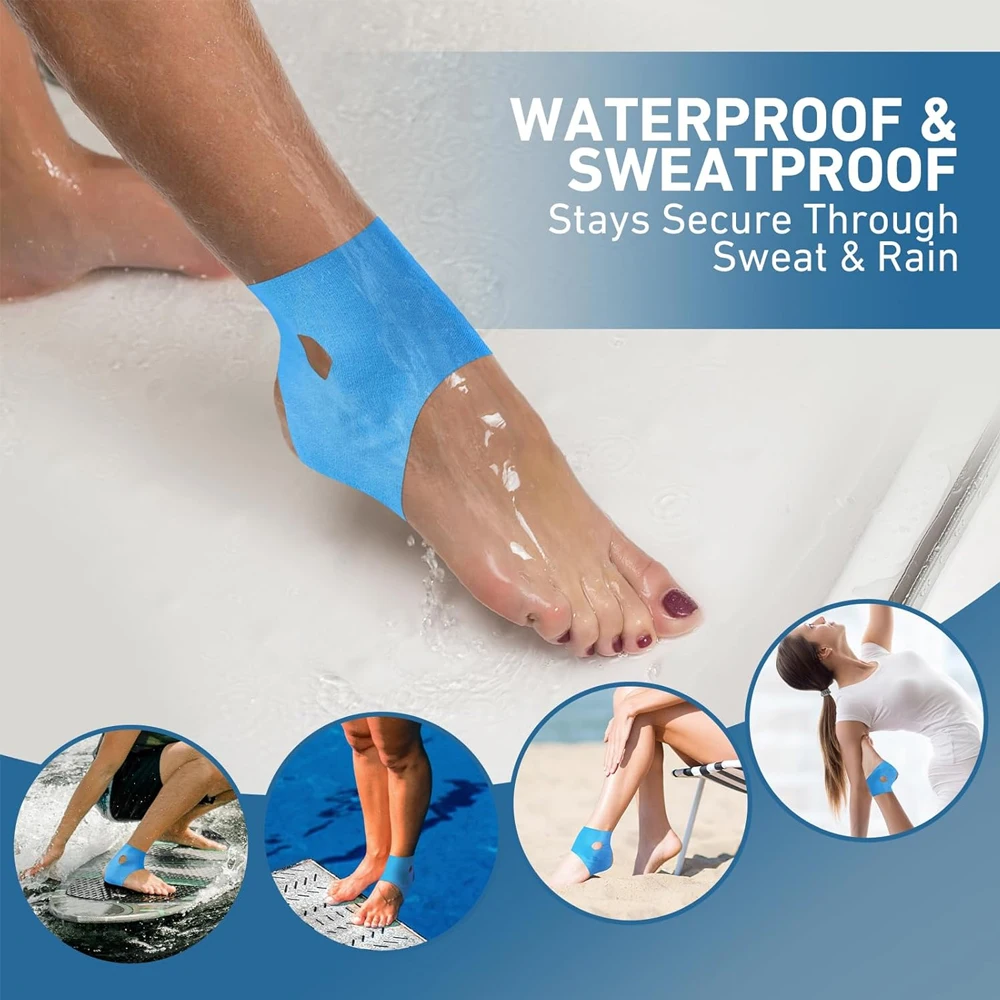20 Stück vorgeschnittenes Knöchel-Kinesiologie-Tape – wasserdicht, starke Unterstützung, Stabilität, atmungsaktives elastisches Sport-Tape zur Knöchelprävention – Detail 14