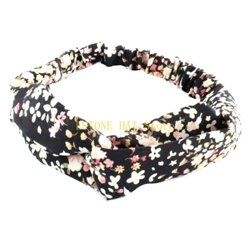 

49MF Fashion Women Girls Headdress Printing Knotted Headband Wrap Hair Hoop Female Hair Accessories Hairband Headwear