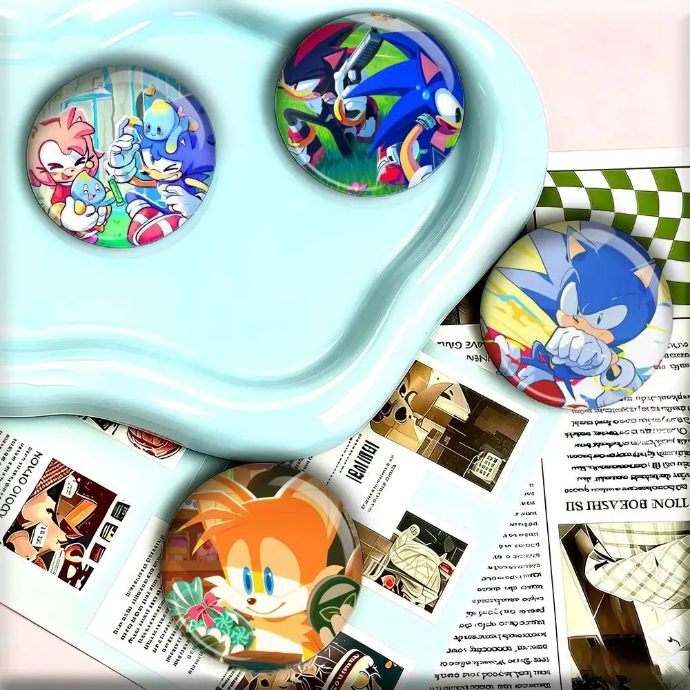 PC Classic Anime S-Sonic Characters  25mm 32mm 44mm 58mm 75mm Brooches Badges Pins for Accessories Gift