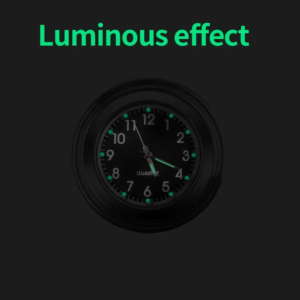 Motorcycle Handlebar Clock Durable Stainless Steel Refit Night Vision Waterproof Shockproof Buckle Motobike Bicycle Watch view 3