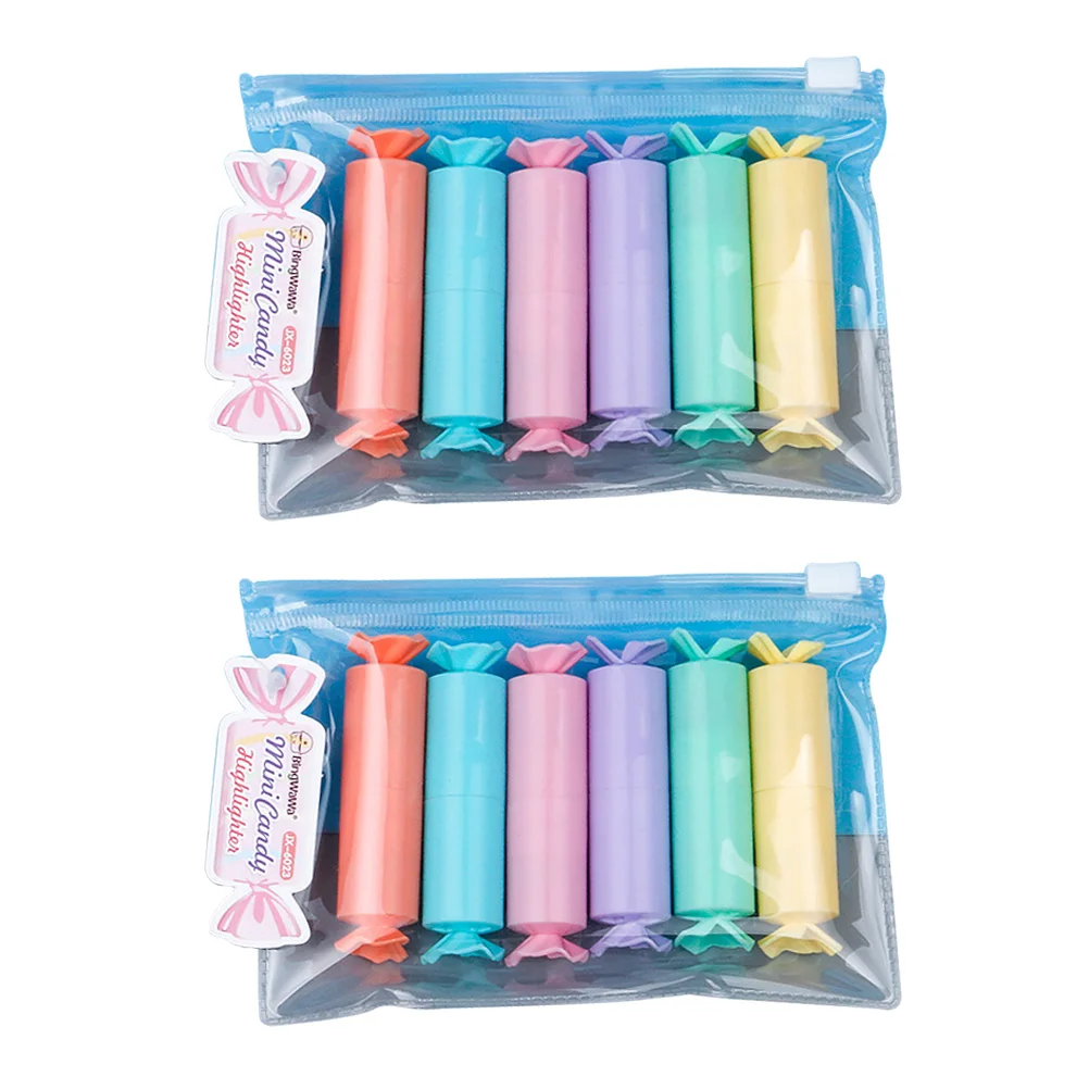 

12 Pcs Highlighter Candy Shaping Marker Pens Markers Flash Shareable Highlighters Fun Plastic Multi Colored Shaped