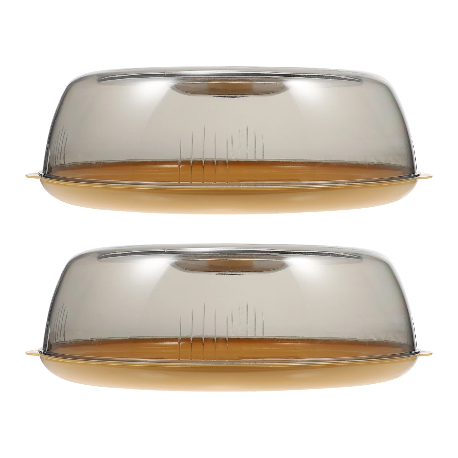 

1Set Food Protector Transparent With Base Keep Fresh Heat Preservation Insect Proof Kitchen Gadget Yellow Visible Dish Cover For
