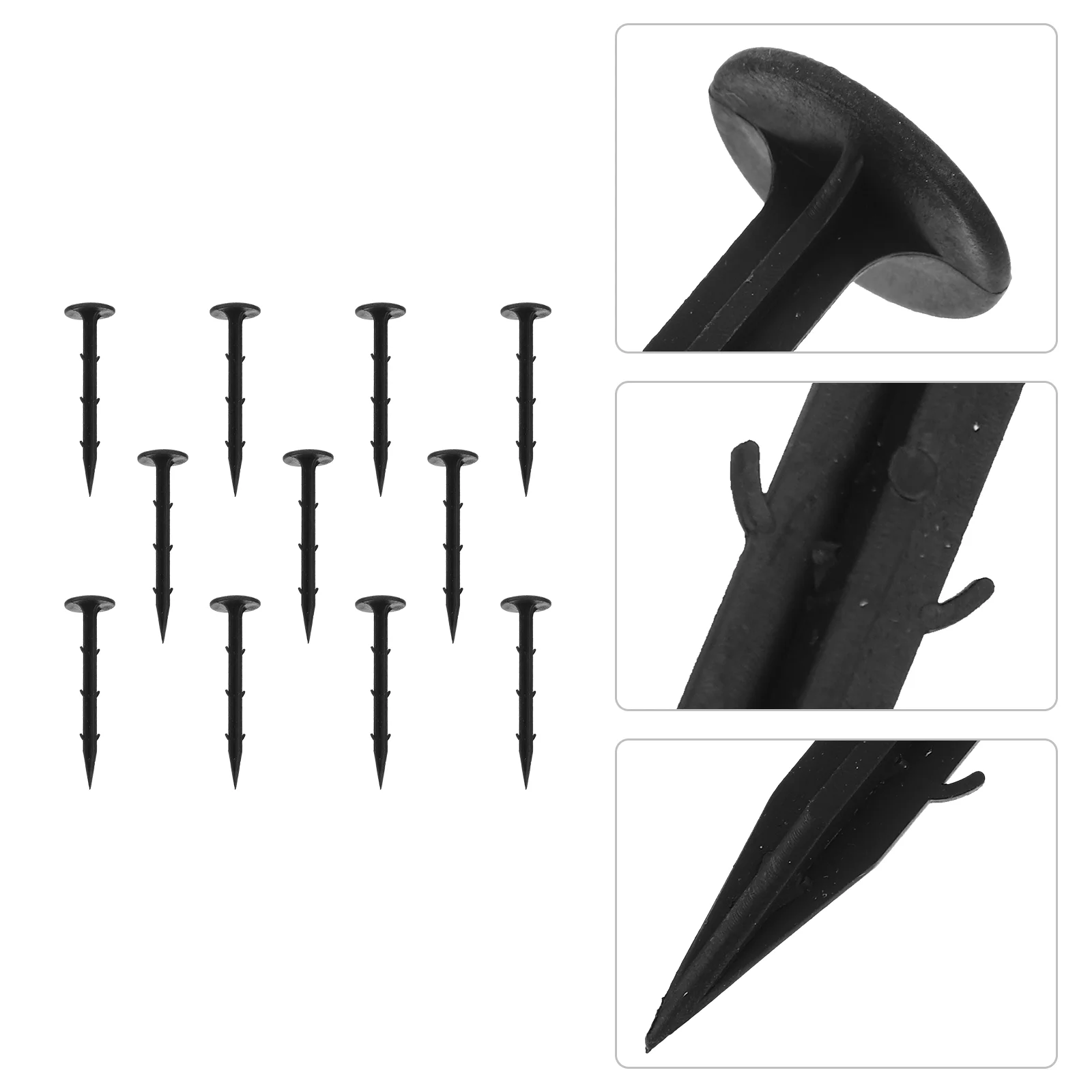 100 Pcs Grass-proof Tarpaulin Nails Tent Pegs Stakes Plastic Camping Beach Hiking Ground Travel