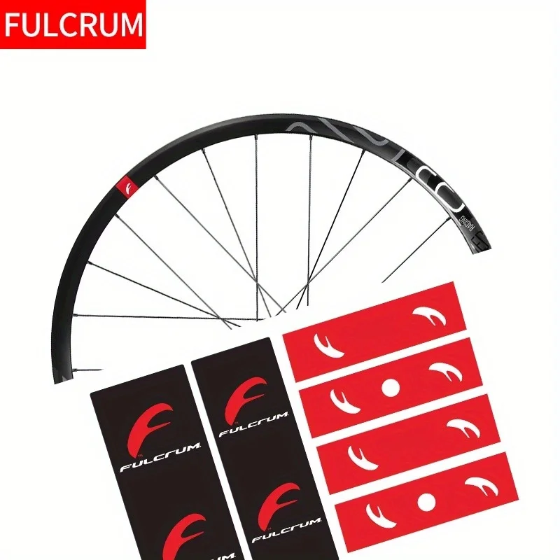 

1 комплект наклеек на колеса FULCRUM (черный и красный дизайн) - самоклеящиеся водонепроницаемые наклейки для декора колес велосипеда