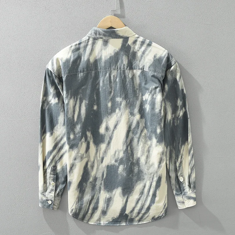 Tie Dye Shirt Men Casual Long Sleeve Tops Casual Streetwear Couple Shirts Fashion Oversized Shirt