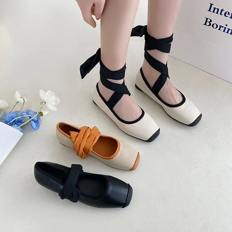 Women\'s Ballet Flats Shoes Woman Spring Summer 2023 Casual Sneakers Sandals Fashion Sabot Barefoot Ballerina Comfortable Elegant