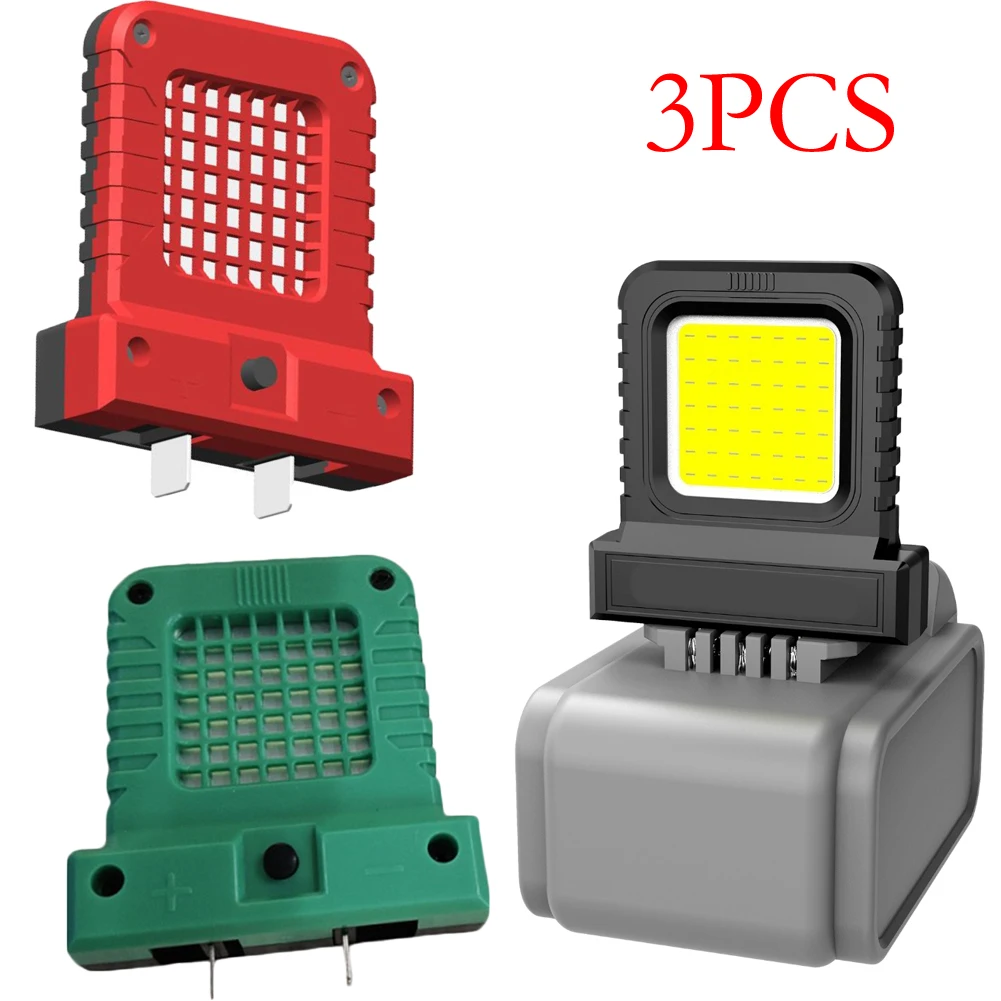 

3PCS 14W LED Work Light Mini Lantern Pocket Flood Lamp For 20V 21V Power Tool Battery With Adjustable Socket Spacing