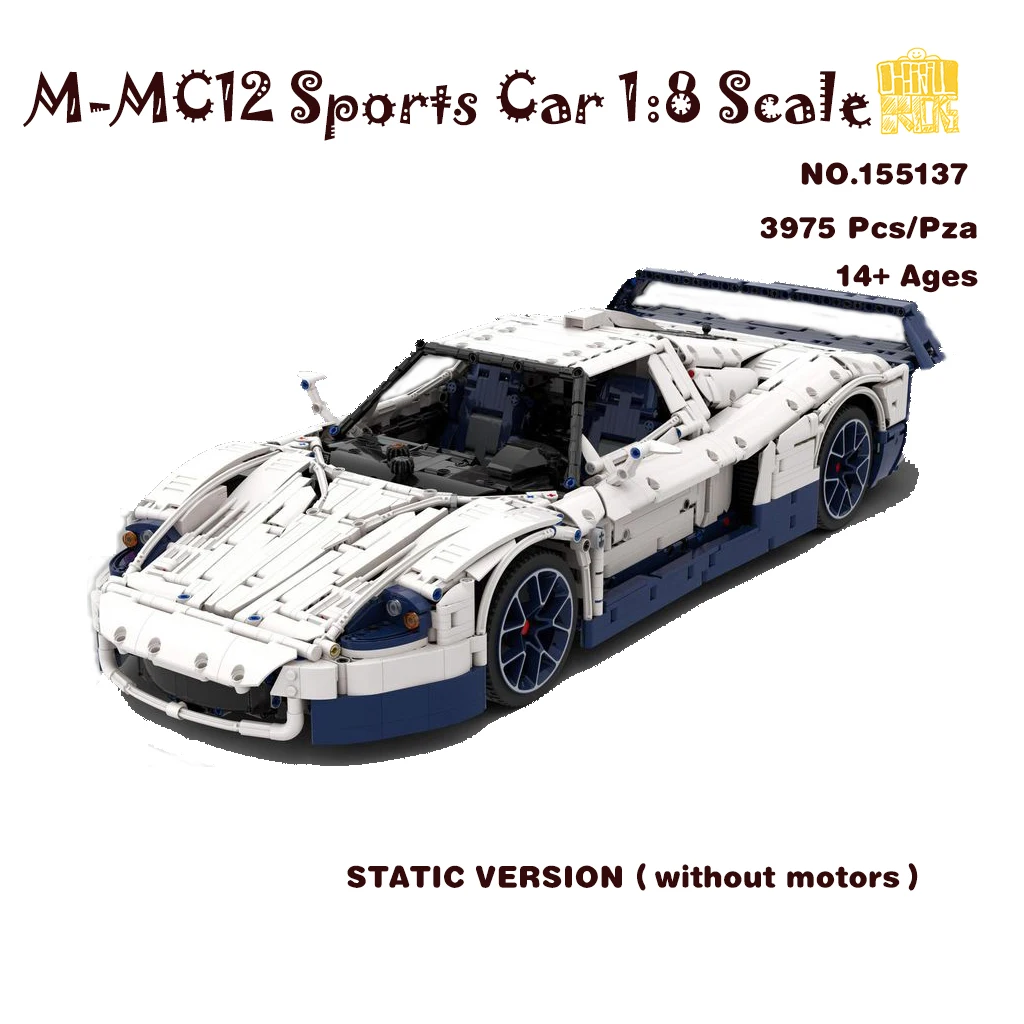 

MOC155137 MMC12 Sports Car 1:8 Scale Model With PDF Drawings Building Blocks Bricks Kids DIY Toys Birthday Christmas Gifts