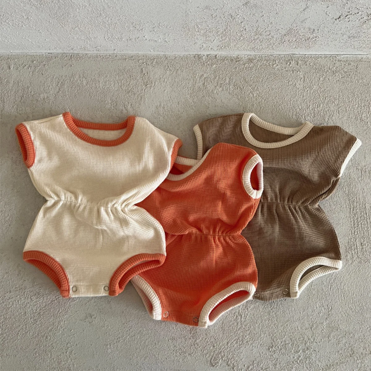 

2025 Summer New Baby Sleeveless Bodysuit Newborn Infant Solid Jumpsuit Cotton Toddler Boy Girl Clothes 0-24M