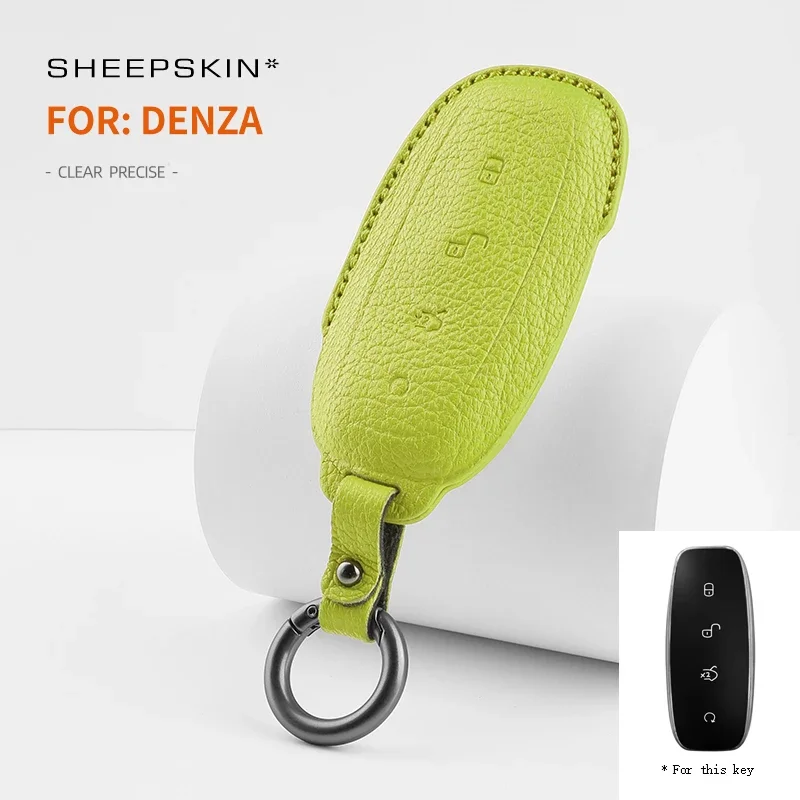 Alcantara For Denza D9 DMI N7 N8 Car Key Case Sheepskin Accessories Keychain Suede Cover Shell Keychain Styling 2022 2023 2024