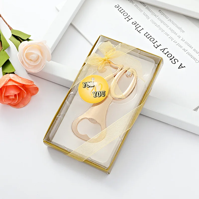 1PCS X Wedding Anniversary Souvenir 70th Gold Bottle Opener Perfect For Birthday Keepsakes Digital 70 Beer Opener in Gift Box