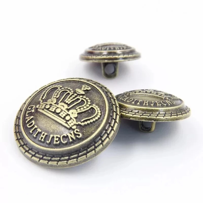 10pcs High Quality Metal Sewing Buttons for Jacket Sewing Accessories Golden Buttons for Blazer European Vintage Clothing Button