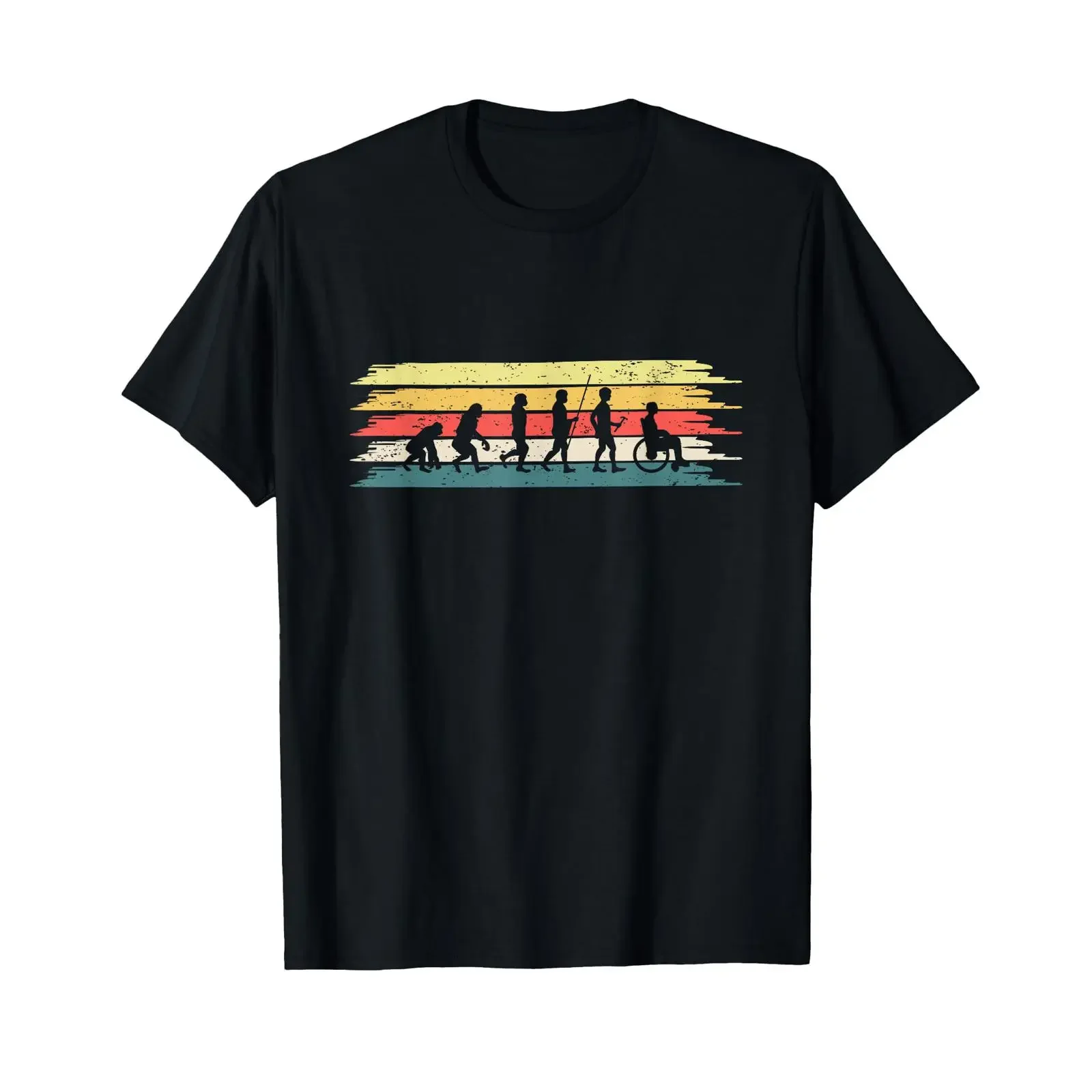 T-shirt humoristique pour utilisateur de fauteuil roulant, motif « Evolution Roller Driver », style vintage délavé, légèrement décontracté, pour un usage quotidien, élégant