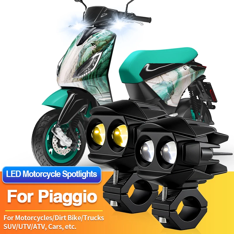 

1 Set LED Motorcycles Headlight 2-Color Fog Light Spotlight Off Road for Piaggio MP3 350 Sport LT/1 Active Euro 5/1 FCW Active