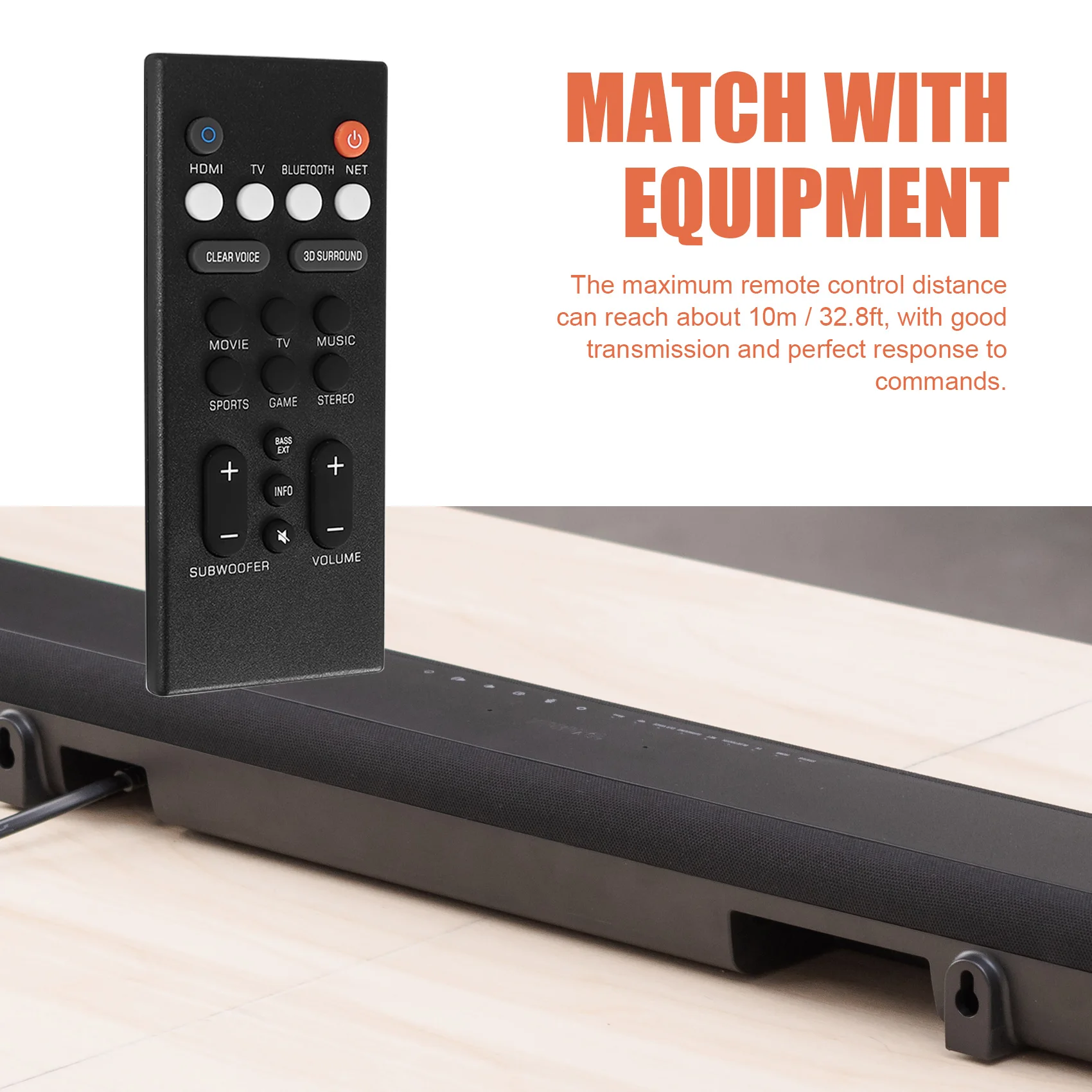 Remote Control ABS Speaker Replacement Remote Controller for Yamaha YAS-209 YAS-109 Speaker