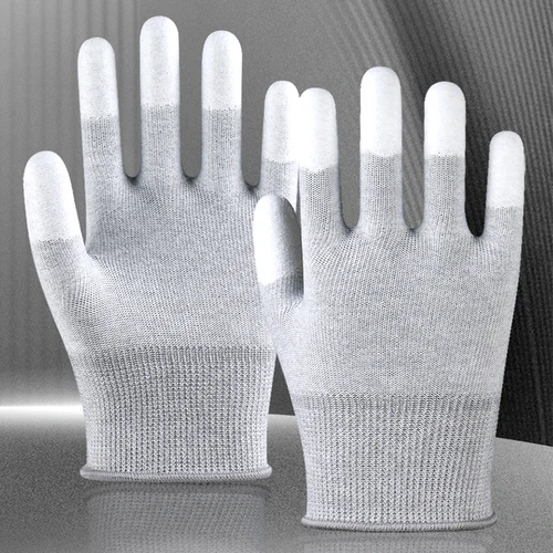 Imagen 2 del producto NMSafety 12 pares de guantes de trabajo de seguridad antiestáticos ESD Material de nailon de carbono antideslizante para agarre y protección mejorados