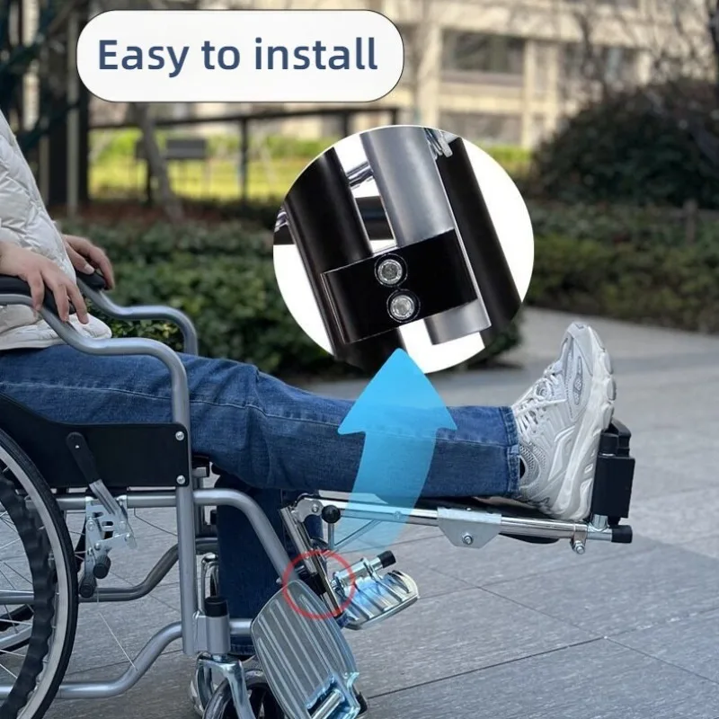 ABS Metal Wheelchair Leg Rest Multifunctional Foldable Adjustable Rust-proof Stable Leg Rests Durable Rehabilitation Supplies