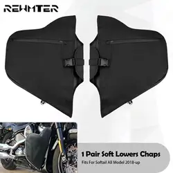 Scaldamuscoli per moto Chaps Soft abbassa le borse di protezione del motore impermeabile nero per Harley Softail Slim Fat Boy FXDB Breakout 2018-23
