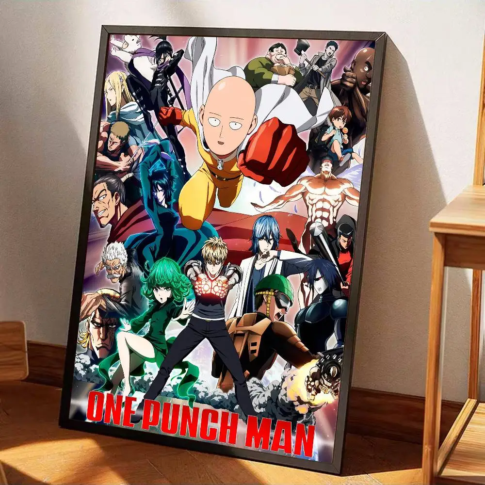 One Punch Man Saitama Movie Sticky Posters Fancy Wall Sticker For Living Room Bar Decoration Vintage Decorative Painting - view 4
