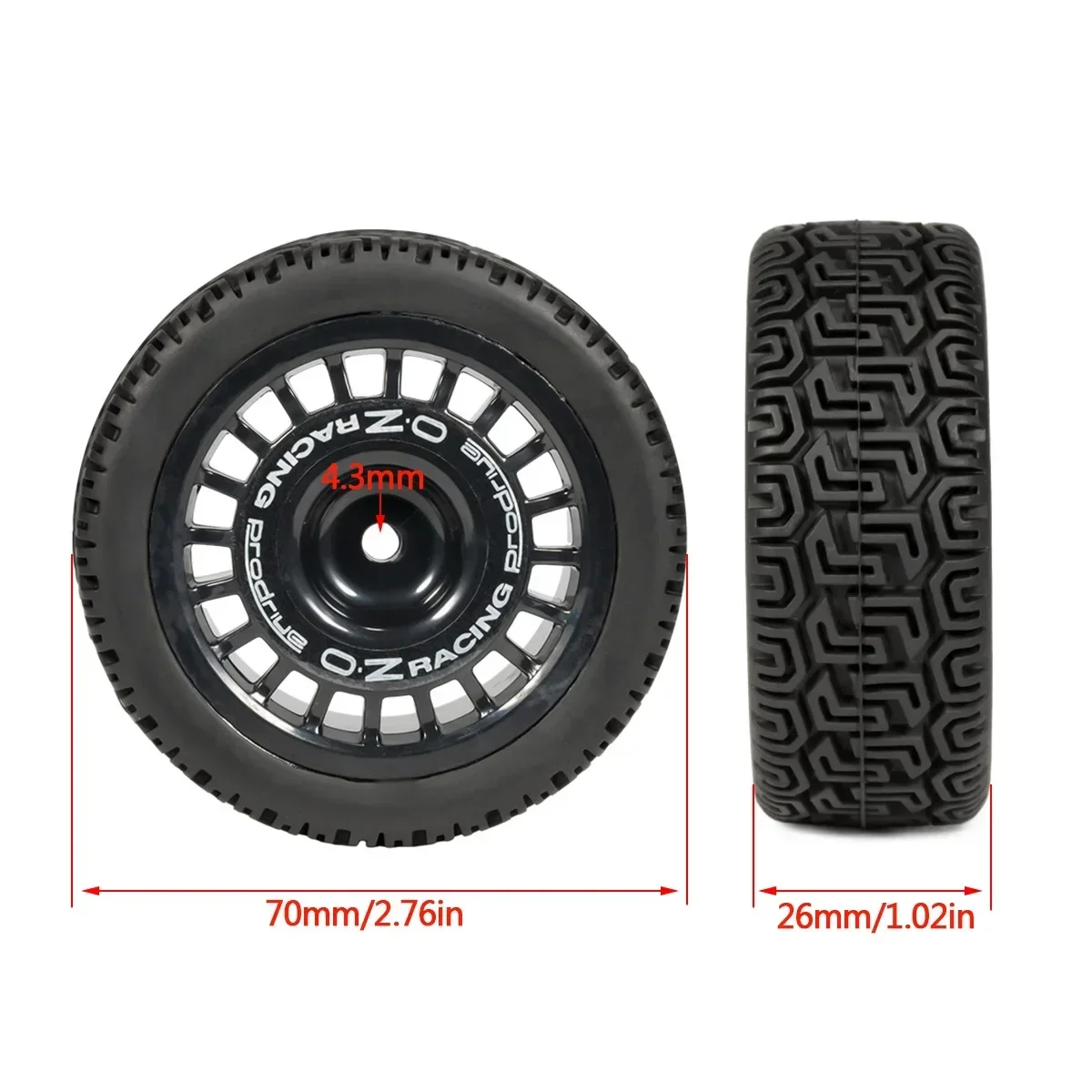 12mm Glued Rubber Tire On Road Tire Wheels for RC Rally Racing Car TT-01 TT-02 XV-01 PTG2 DF-03 TA06 HPI WR8 Upgrades Parts