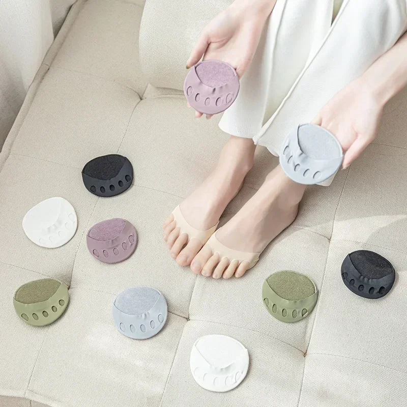 2/4 pairs Five Toes Forefoot Pads for Women High Heels Half Insoles Corns Foot Pain Care Absorbs Shock Sock Toe Pad Inserts Foot