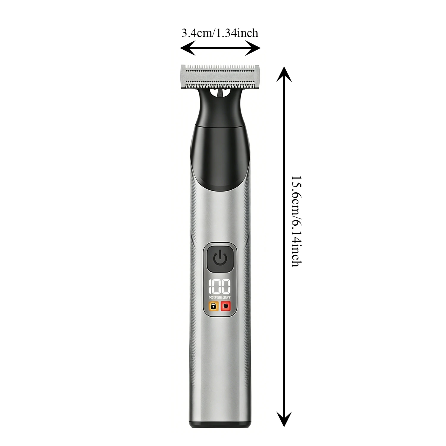 3 in 1 Men’s Beard & Body Hair Trimmer, IPX6 Waterproof All-in-One Grooming Kit, Dual-Sided Blade Magnetic Detachable Heads LED Display Type-C Charging Wet Dry Shaver for Face Chest Groin