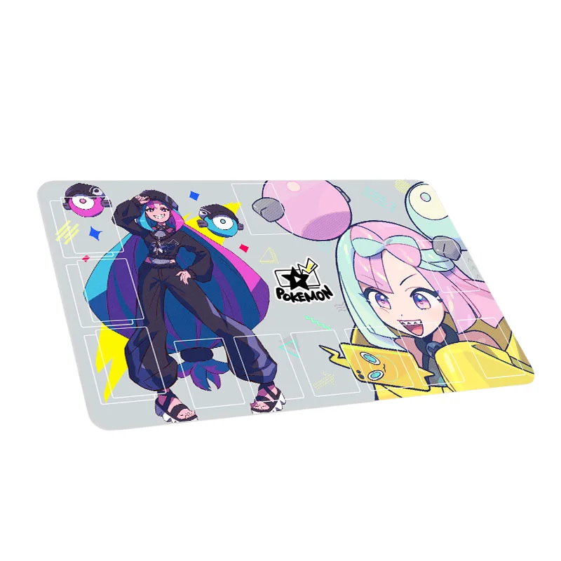 60*35*0.2cm Anime Pokemon GAME PTCG Dedicated Card Play Mat Battle Against Trainer Marnie Lillie Irida Elesa Collectibles Gifts