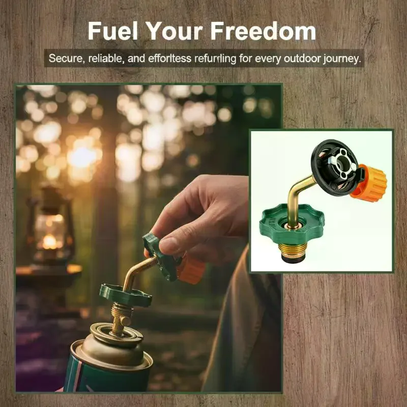 Butane Gas Charging Valve Adapter for Cylinder Tank Outdoor Camping Stove Fuel Refill Durable and Leakproof Design