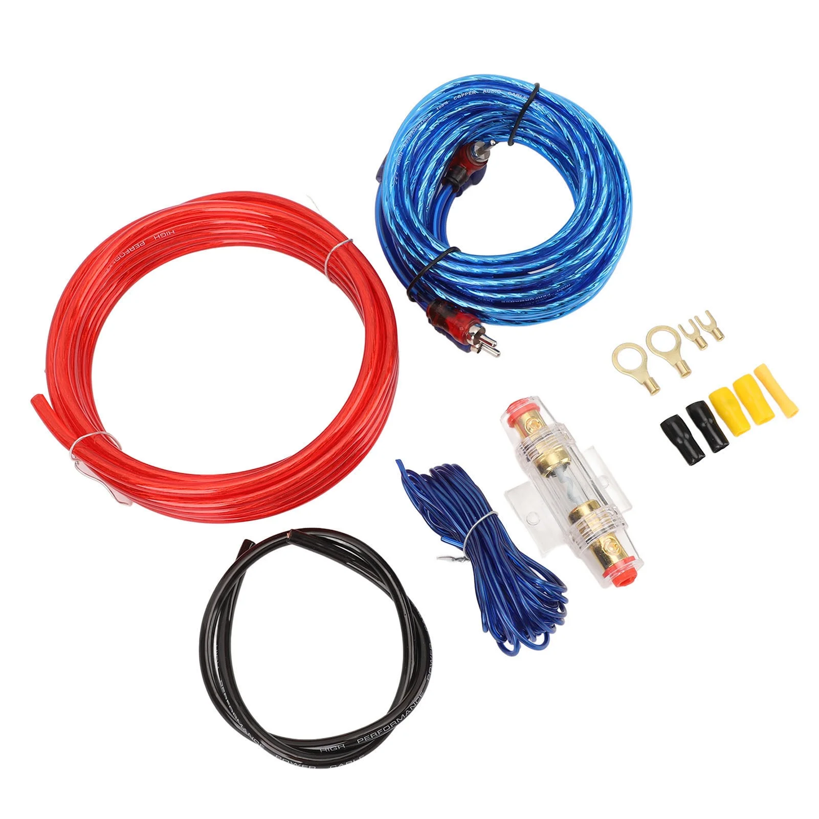 10 Gauge Amplifier Installation Kit 14.76ft Power Cable Subwoofer AMP Wiring Kit with 60A Fuse for Car Radio Subwoofers