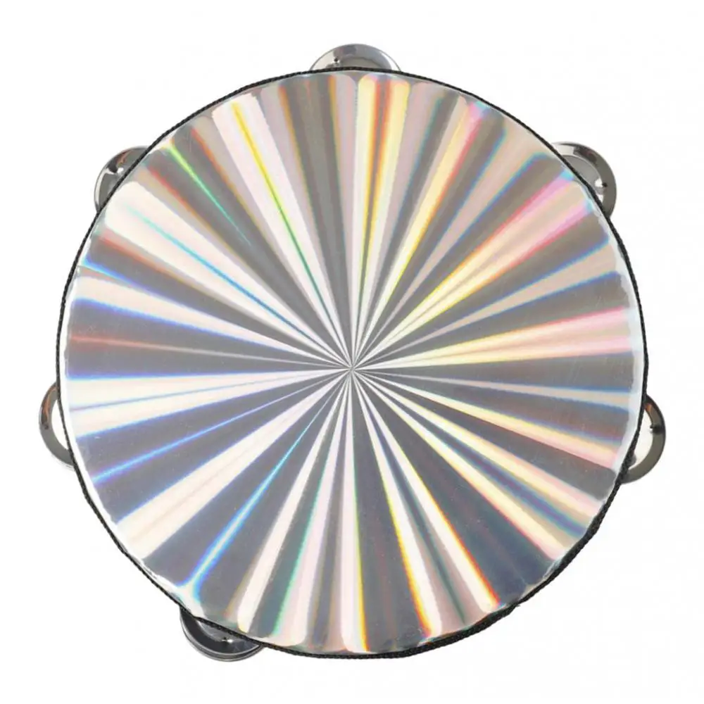 8 Inch Tambourine Drum Double Row Wooden Percussion Instrument for Classroom Event Games