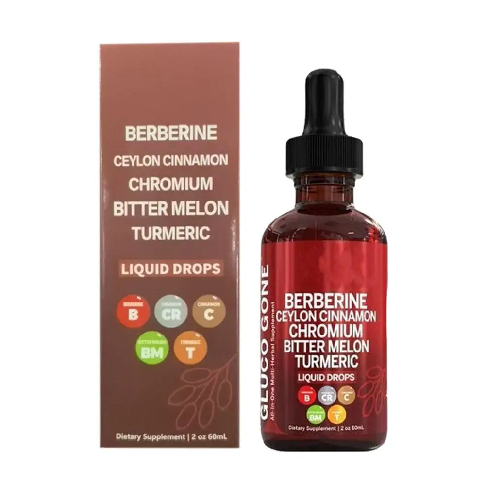 1/2/3 Botellas de Gotas de Berberina y Canela para el Apoyo Inmunológico, la Salud Intestinal, el Metabolismo y la Antioxidación - Sabor a Canela de Ceilán 60ml